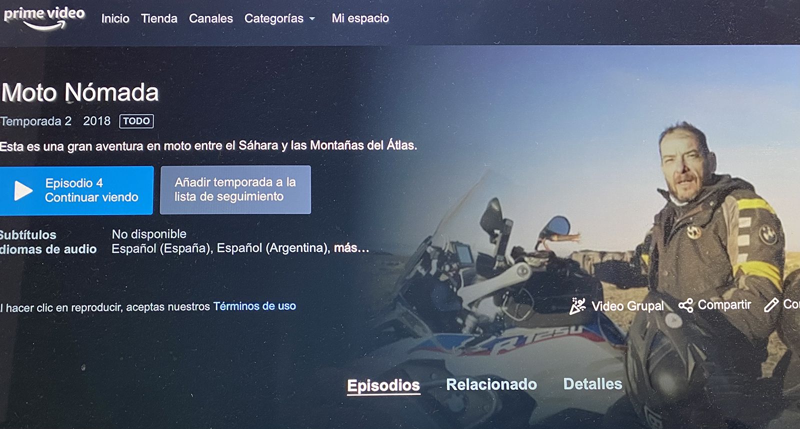"Moto Nómada" de Miquel Silvestre, embajador de BMW Motorrad España ahora también en Amazon Prime.