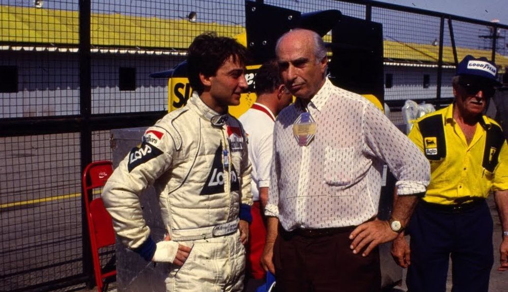 Campos y Fangio en el GP de Brasil de 1987 Campos y Fangio en el GP de Brasil de 1987
