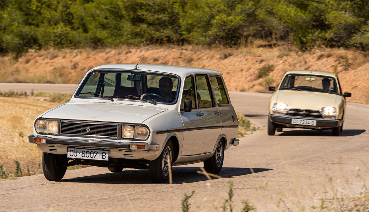 Cara a cara clásico: Citroën GSA Break y Renault 12 TS.
