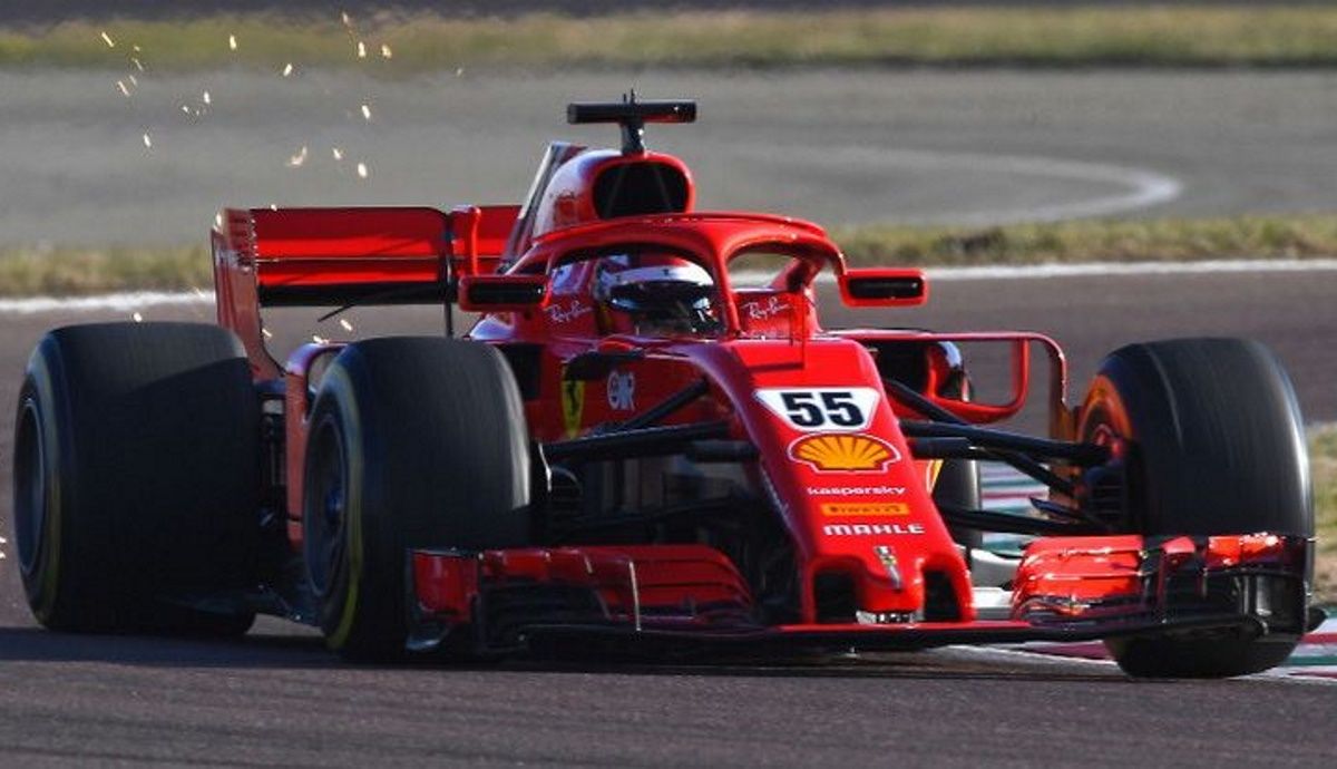Carlos Sainz en Fiorano con el Ferrari.