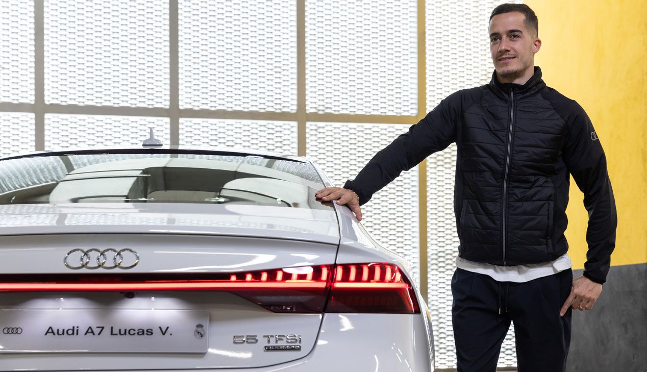 Lucas Vázquez con su Audi A7 Sportback
