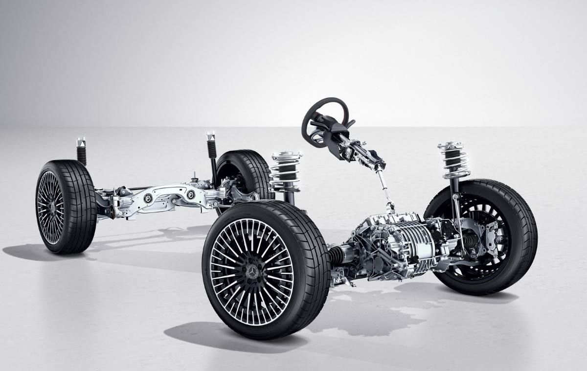 Unas de las fotos a modo de esquema de la arquitectura compacta de coches de Mercedes