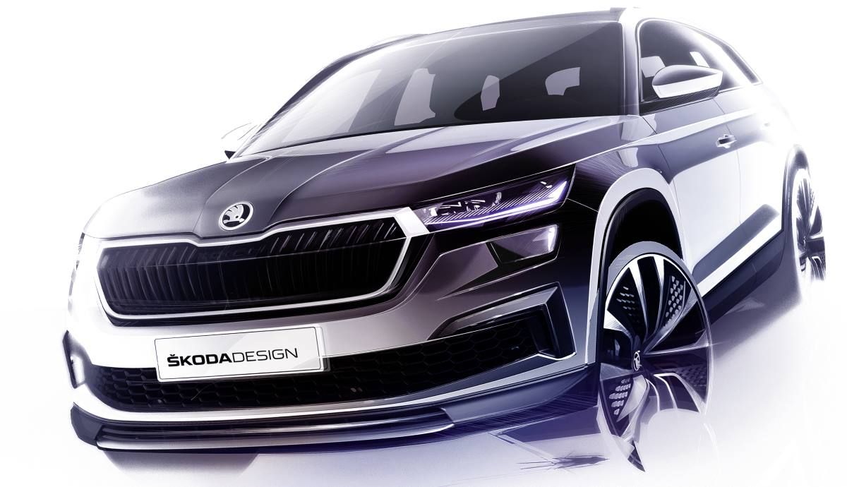 Primer boceto oficial del Skoda Kodiaq 2021