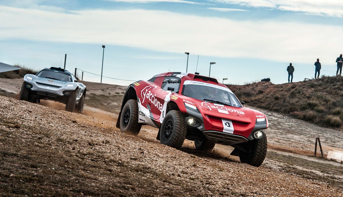 Los coches de la Extreme E en los test oficiales en Motorland Aragón.