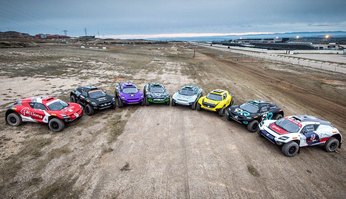 Los coches de la Extreme E en los test oficiales en Motorland Aragón.