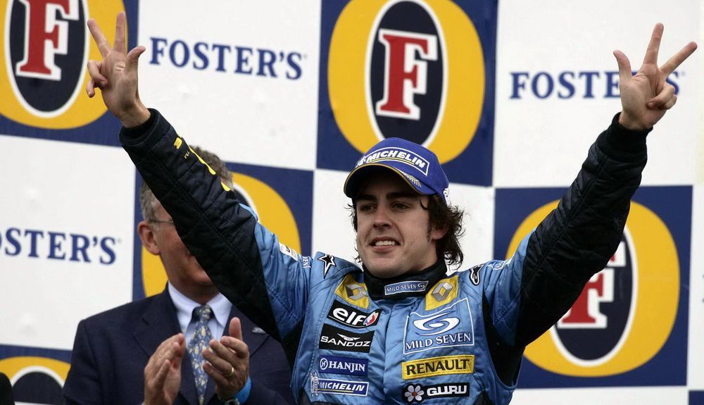 Fernando ALonso (Renault) consiguió la victoria en 2005 en el circuito de Imola Fernando ALonso (Renault) consiguió la victoria en 2005 en el circuito de Imola