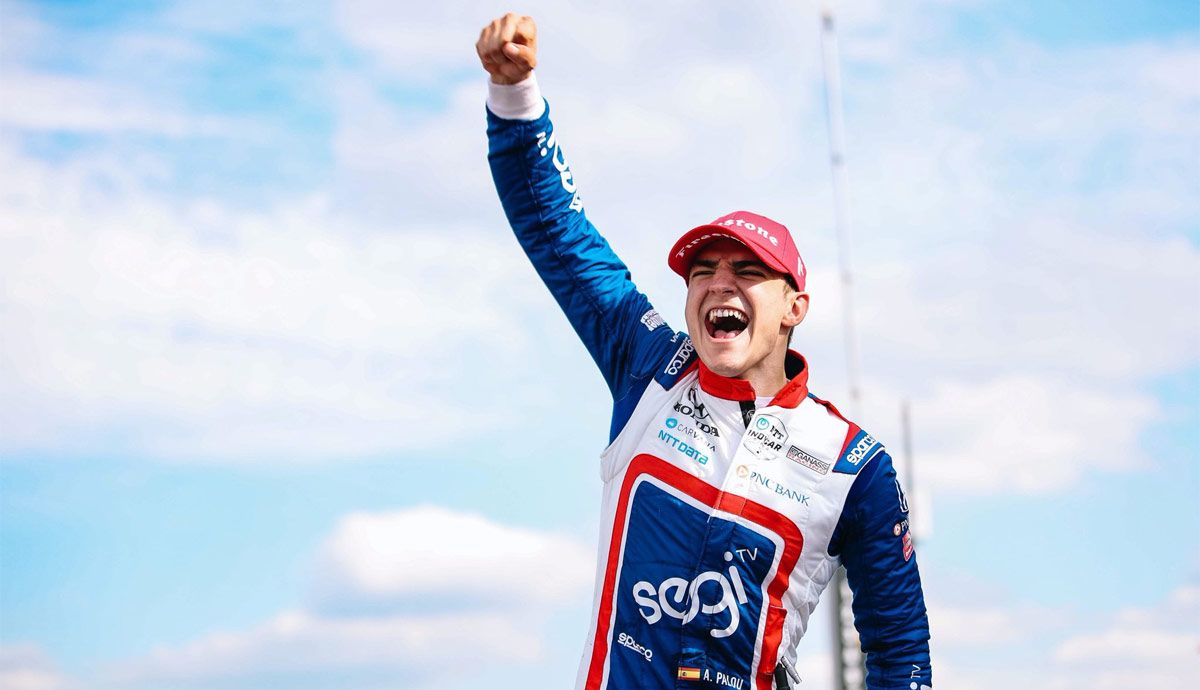 Álex Palou, tras ganar su primera carrera en la IndyCar este fin de semana.