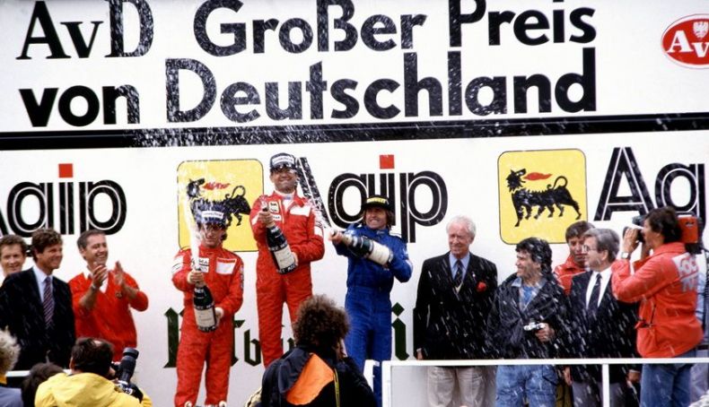 Michele Alboreto fue el último italiano que ganó con un Ferrari. Aquí en el GP Alemania 1985