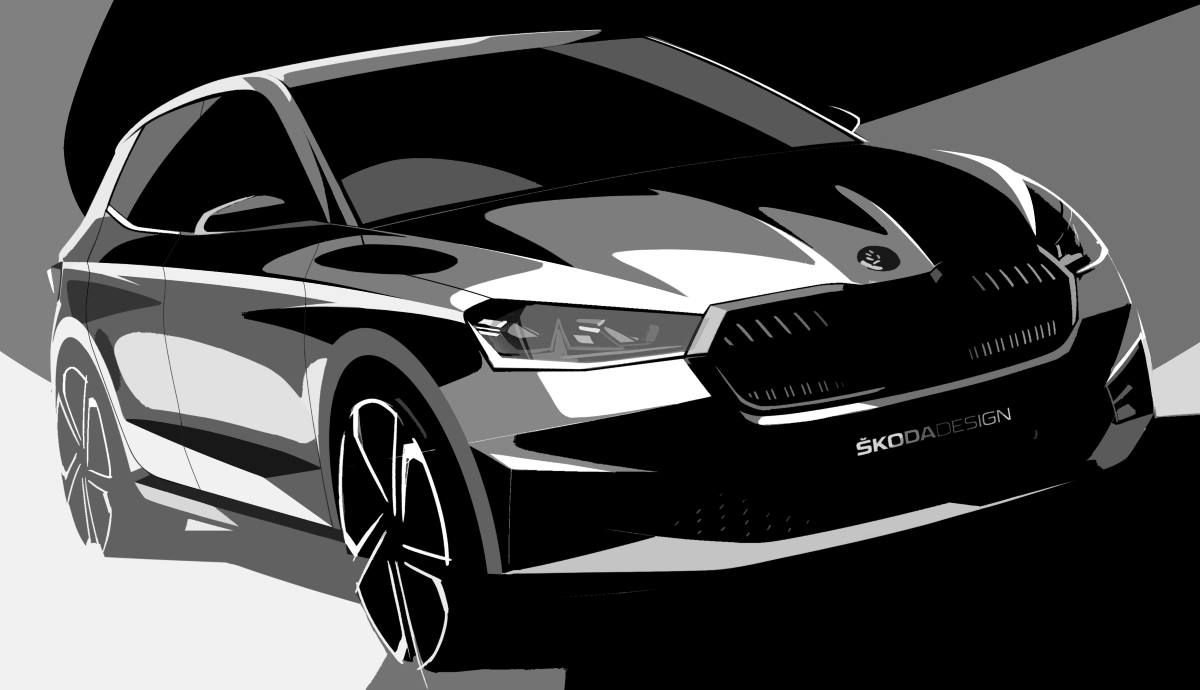 Uno de los primeros bocetos del exterior del Fabia 2021