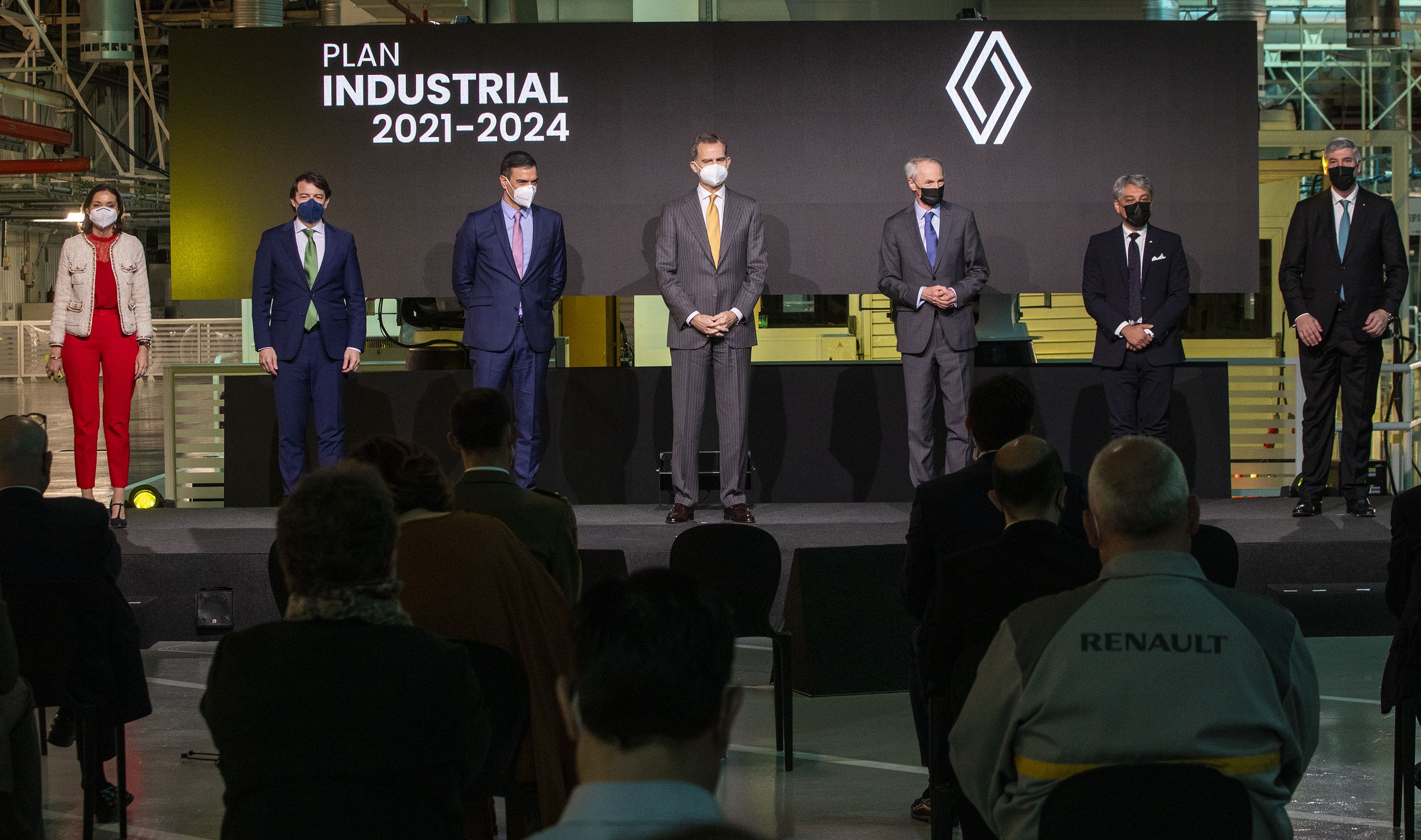 Renault Palencia. Rey Felipe VI y autoridades