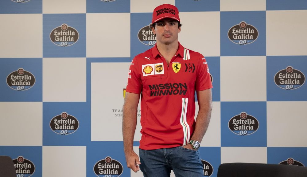 Carlos Sainz durante la prueba de prensa online de Estrella Galicia