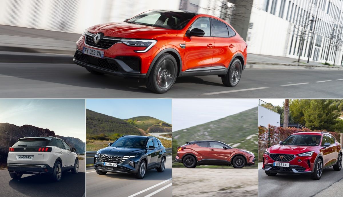 El nuevo Renault Arkana frente a sus granes rivales SUV: 3008, Tucson, C-HR, Kuga y Formentor.