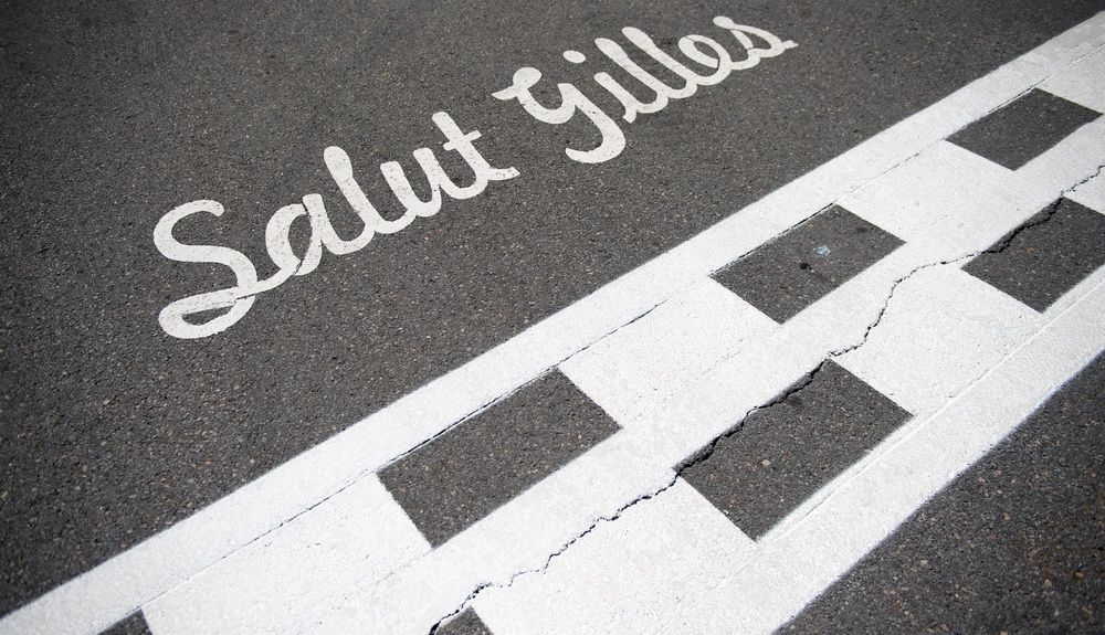 En la meta del circuito de Montreal, también llamado Gilles Villeneuve, se lee esta incripción, Salut Gilles