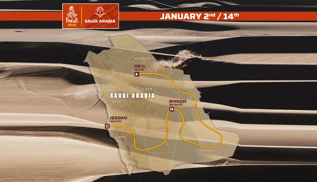 Un primer vistazo al recorrido para el Rally Dakar 2022. Foto: ASO