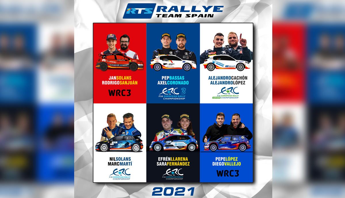 La plantilla del Rallye Team Spain para la temporada internacional 2021.