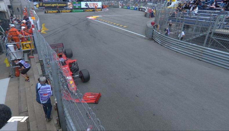 Accidente y pole position para Charles Leclerc Accidente y pole position para Charles Leclerc