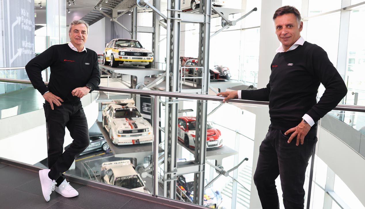 Los nuevos pilotos y copilotos de Audi en el Dakar visitan las instalaciones de Audi Sport.