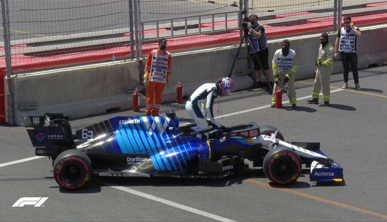 George Russell provocó el Virtual Safety Car debido a problemas hidráulicos en su Williams George Russell provocó el Virtual Safety Car debido a problemas hidráulicos en su Williams