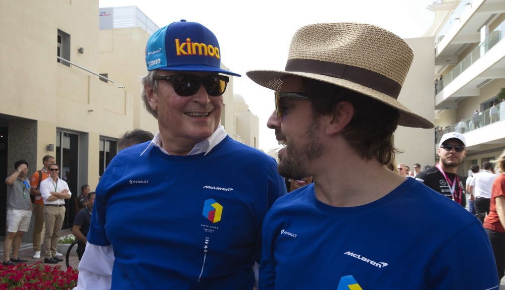 Mansour Ojjeh en el último GP de Alonso con McLaren, Abu Dabi 2018