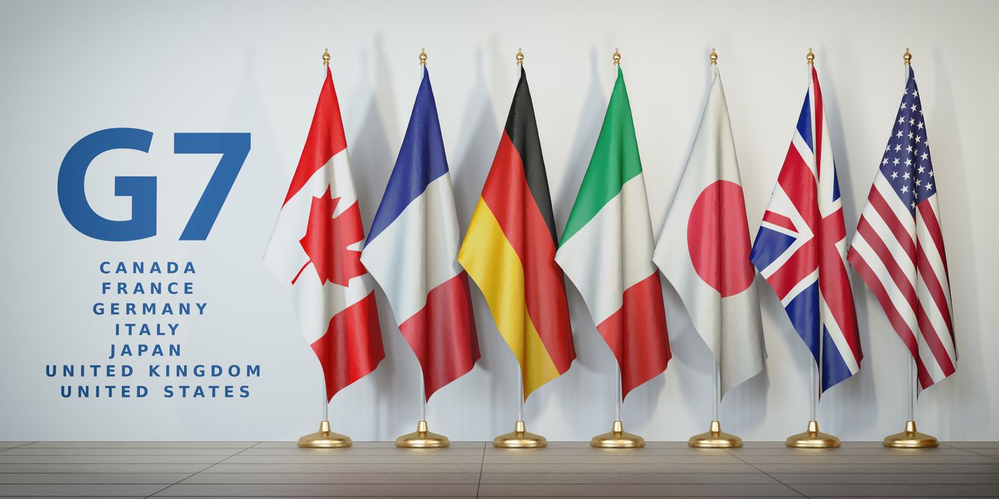 Bandera de los países qie forman parte del G7 y que deben tomar drásticas medidas contra el cambio climático