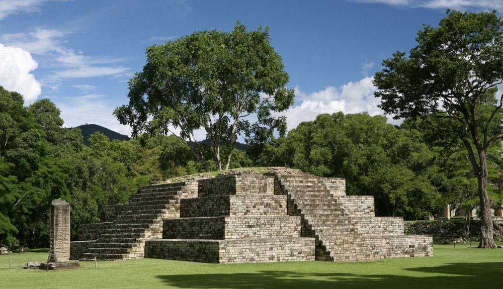 Pirámide maya de Copan., en Honduras