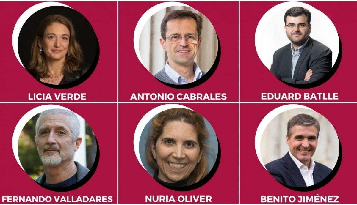 De izquierda a derecha y de arriba abajo, Licia Verde, Antonio Cabrales, Eduard Batlle, Fernando Valladares, Nuria Oliver y Benito Jiménez
