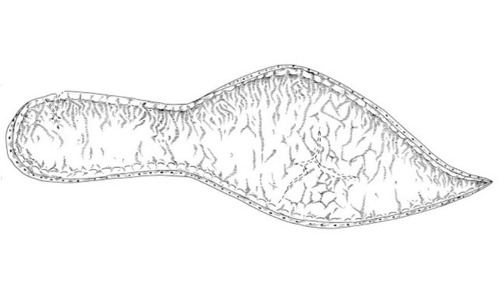 Una ilustración de la suela de un zapato de finales del siglo XIV, excavado en Cambridge. Una ilustración de la suela de un zapato de finales del siglo XIV, excavado en Cambridge.
