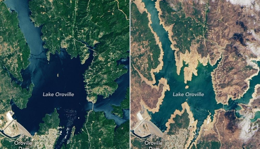 Solo dos años separan estas dos fotografías de un embalse de California.