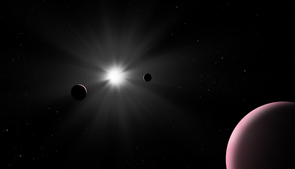 La impresión de este artista muestra el sistema planetario Nu2 Lupi, que fue explorado recientemente por el observador de exoplanetas de la ESA, Cheops La impresión de este artista muestra el sistema planetario Nu2 Lupi, que fue explorado recientemente por el observador de exoplanetas de la ESA, Cheops