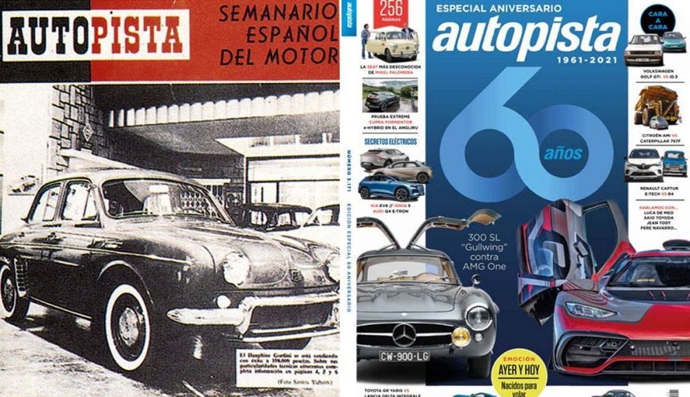 La primera portada de AUTOPISTA (1961) y la del Especial 60 Aniversario (2021)