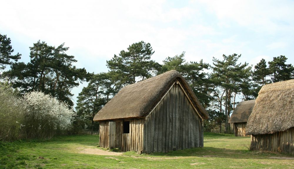West Stow Anglos Saxon Village en Suffolk, East Anglia en Inglaterra es una recreación fascinante de un pueblo anglosajón.