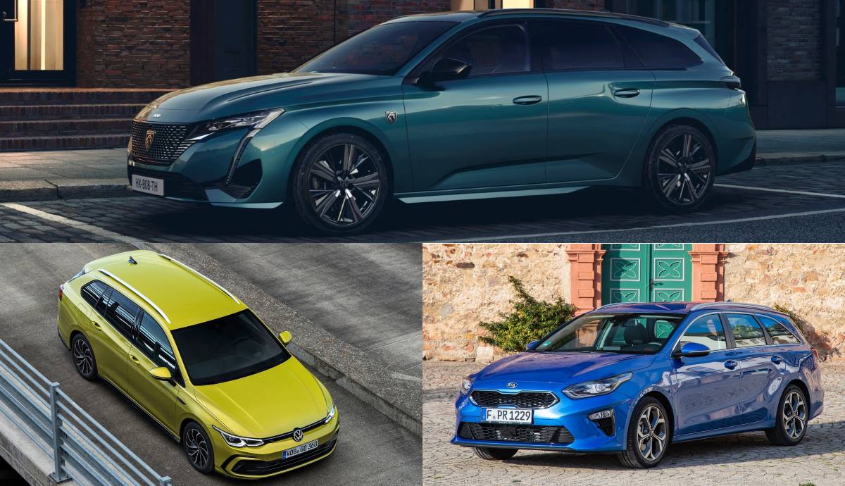 El nuevo Peugeot 308 SW 2022 frente a sus rivales VW Golf Variant y Kia Ceed Tourer