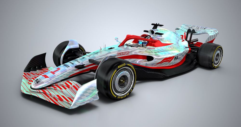El monoplaza de F1 de 2022 con los nuevos neumáticos Pirelli y llantas de 18 pulgadas