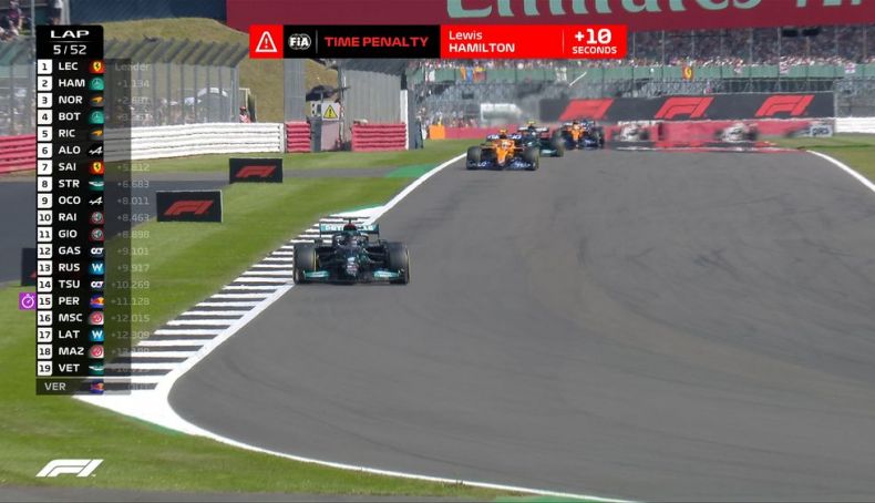 2 Sanción de 10 segundos para Hamilton por el accidente con Verstappen 2 Sanción de 10 segundos para Hamilton por el accidente con Verstappen