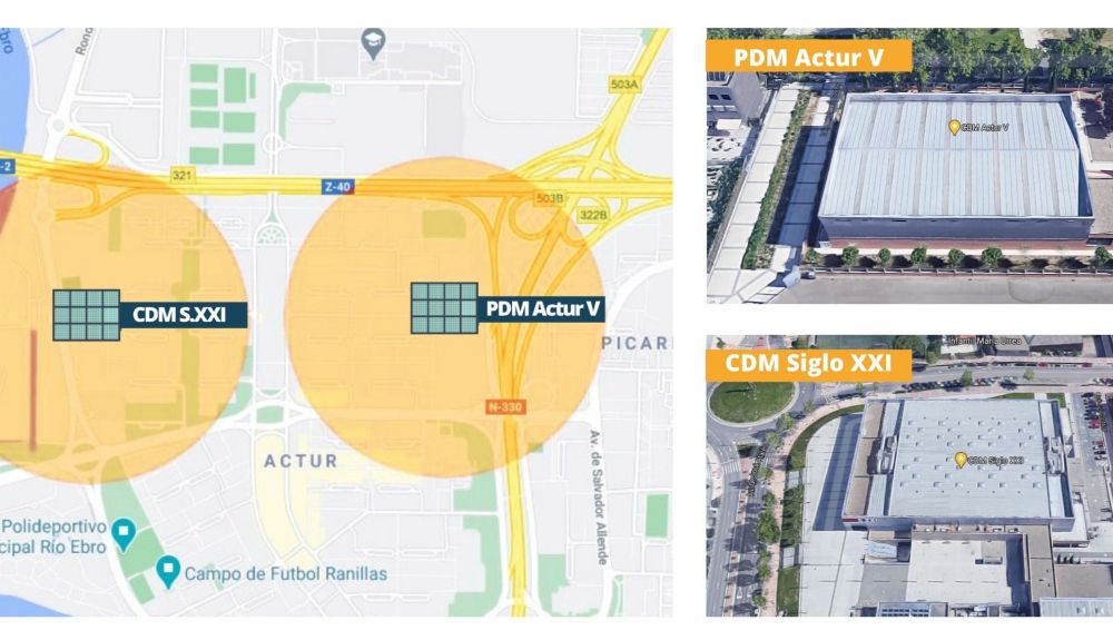 Imagen de los lugares y los edificios donde se isntalarán las placas solares. Imagen de los lugares y los edificios donde se isntalarán las placas solares.
