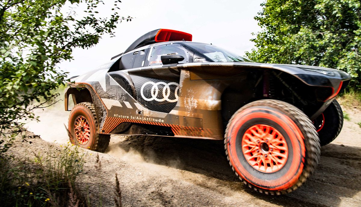 En Audi RS Q e-tron, en acción.