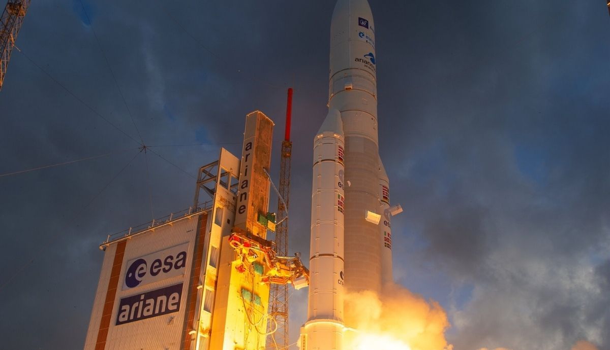 Una imagen del lanzamiento del satélite. Foto: ESA.