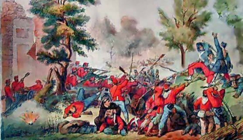 Litografía de la batalla del Volturno, combate en Santa Maria Maggiore. Litografía de la batalla del Volturno, combate en Santa Maria Maggiore.