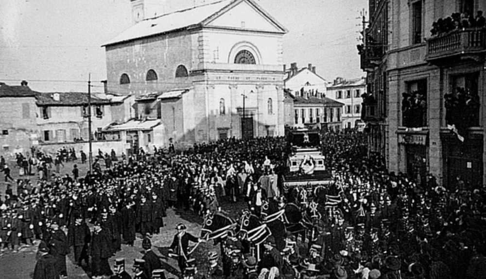Un momento del funeral de Verdi. Un momento del funeral de Verdi.