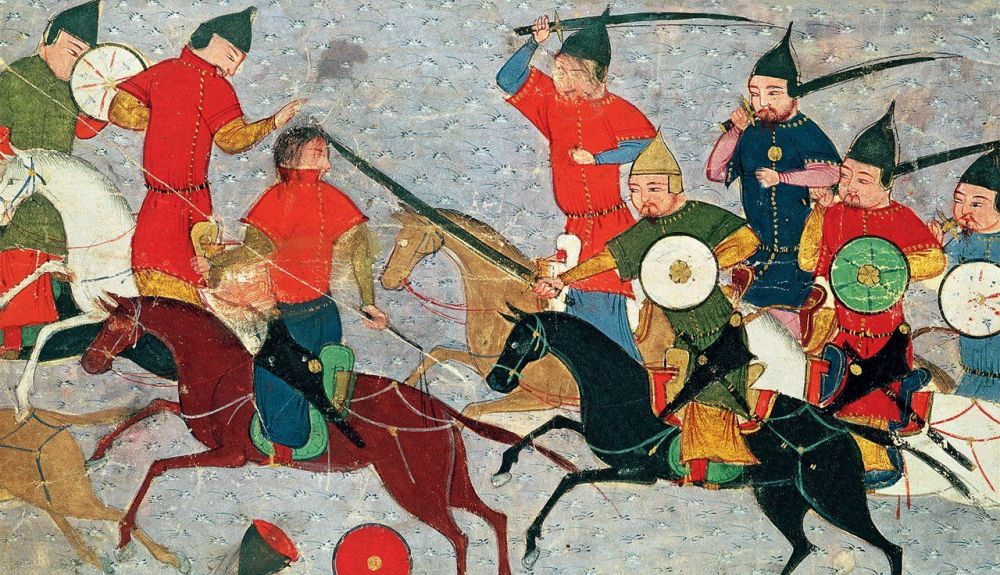El guerrero mongol luchando contra sus enemigos El guerrero mongol luchando contra sus enemigos