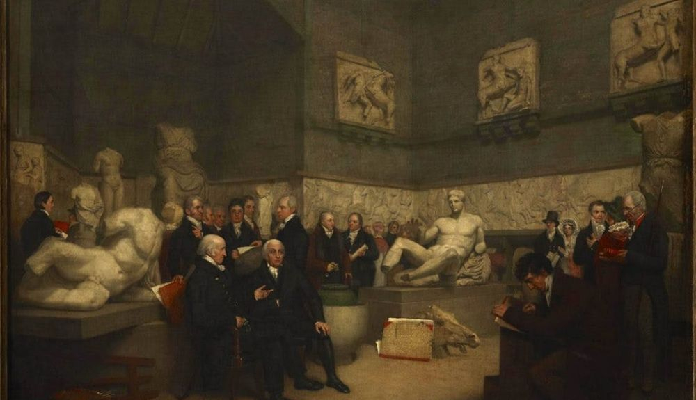 La habitación temporal de Elgin, Archibald Archer , 1819, Museo Británico. La habitación temporal de Elgin, Archibald Archer , 1819, Museo Británico.