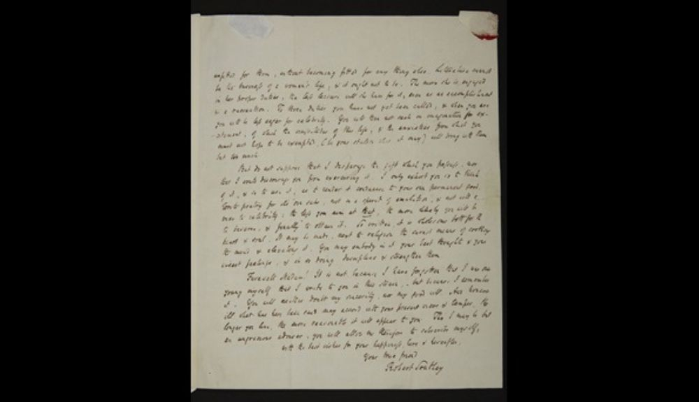 Carta de Robert Southey a Charlotte Brontë, 12 de marzo de 1837 Carta de Robert Southey a Charlotte Brontë, 12 de marzo de 1837