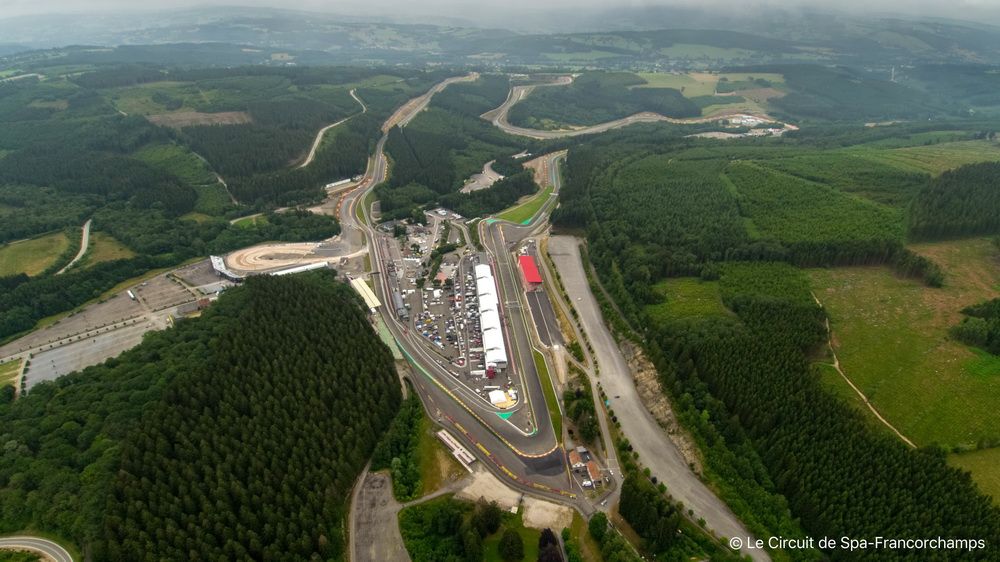 Vista aérea actual del circuito de Spa-Francorchamps