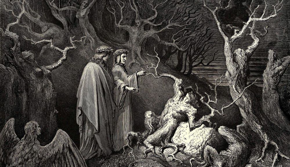 Dante, acompañado de Virgilio. Dante, acompañado de Virgilio.