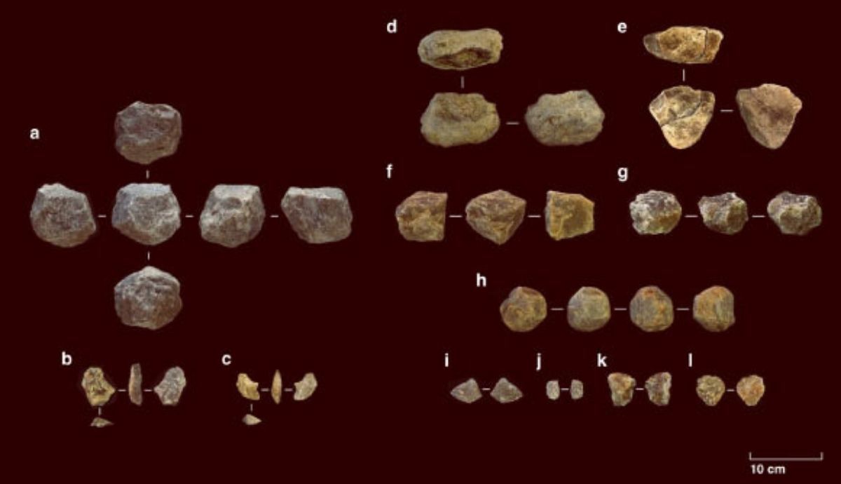 Herramientas de piedra halladas en Oldupai Gorge.