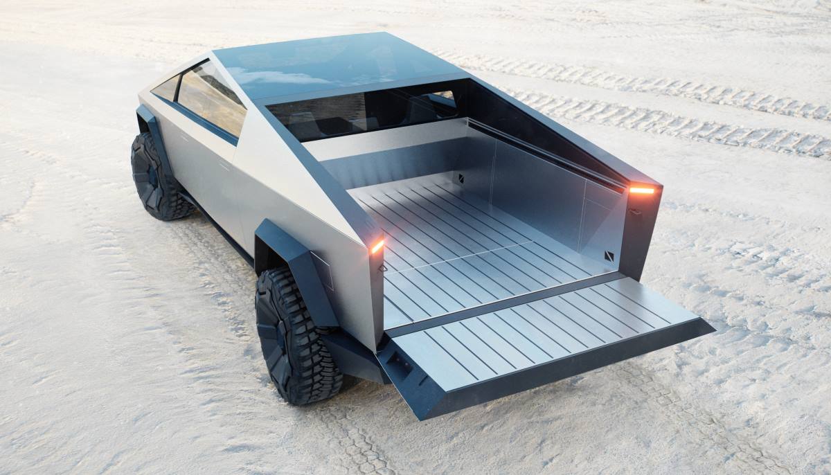 La caja del Cybertruck está fabricada en un material ultrarresistente 