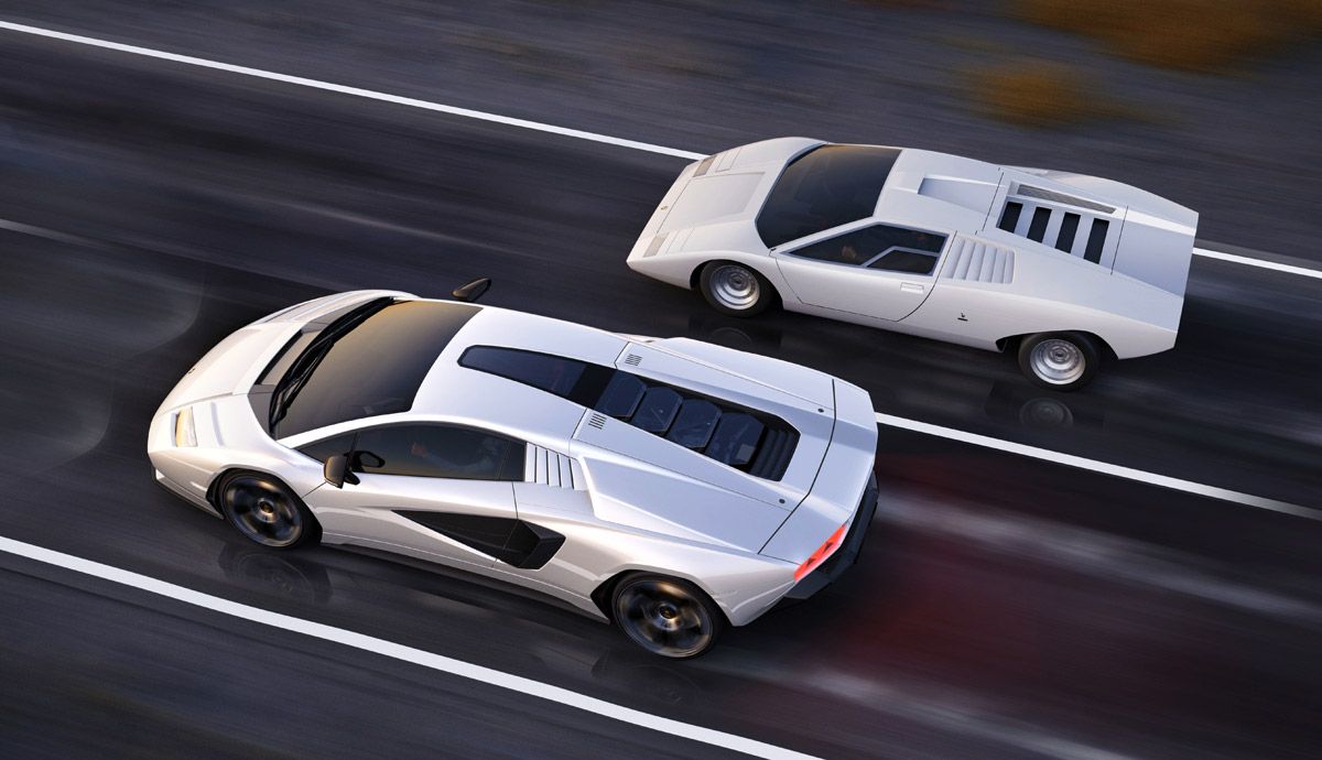 Lamborghini Countach: pasado y presente, cara a cara.
