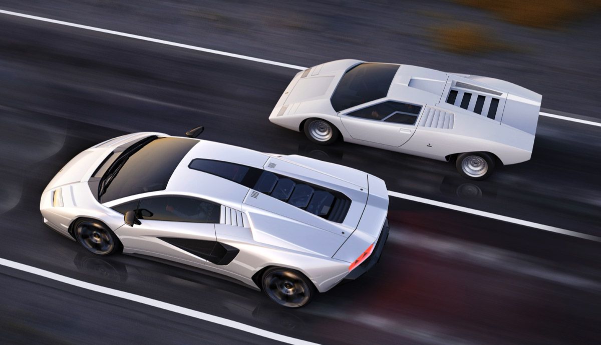 Lamborghini Countach: el primer prototipo y el moderno superdeportivo electrificado, cara a cara.