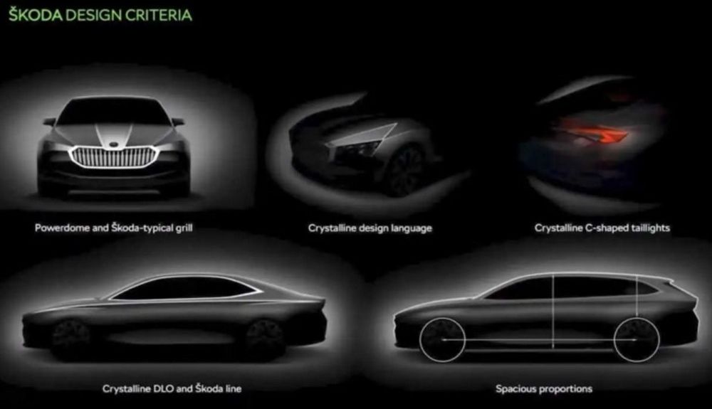 Primer boceto oficial con el estilo del nuevo Skoda Superb
