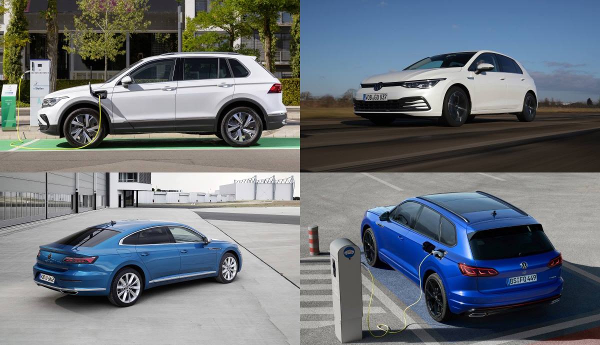Todos los coches y SUV híbridos e híbridos plug in de VW, Golf, Tiguan, Touareg, Passat